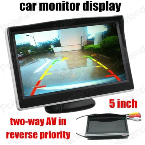 For Car Rearview Camera reverse priority HD Car digital color TFT LCD Monitor 5 inch Car monitor display two-way AV in