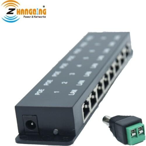 PoE Injector 8 Port 48V 24V Add Power over Ethernet To Any Switch MikroTik Accessories