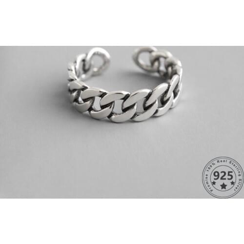 LouLeur Real 925 Sterling Silver Chain Rings Vintage Party Cool Open Silver Rings For Women Fashion Fine Jewelry WholeSale Ring