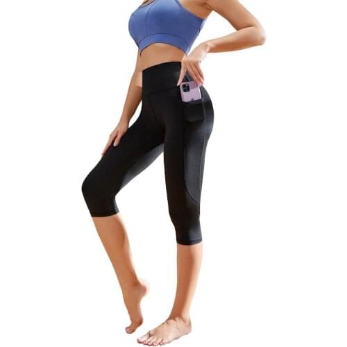 Women Workout Leggings High Waist Black Yoga Pants Pocket Gym Leggings Quick Drying Sports Stretch Fitness Pants