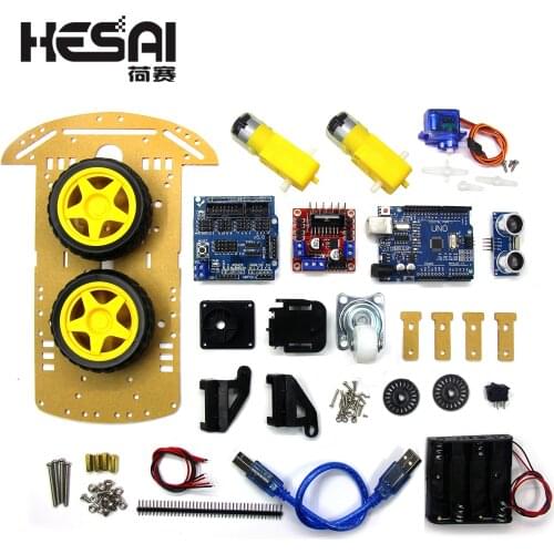 Smart Electronics Motor Smart Robot Car Chassis Kit Speed Encoder Battery Box 2WD Ultrasonic Module for arduino Diy Kit