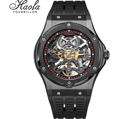 HAOFA Business Full Skeleton Dial Automatic Watch For Men Mechanical Sapphire Power Reserve 80h Automatic Man Wirstwatches 2021