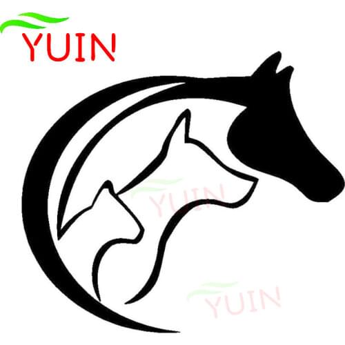 Creative Car Sticker Animal Lovers Horse Dog Cat Pattern Decals Fashion Body Window Decoration Personality Waterproof Stickers