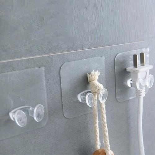 4pcs Wall Storage Hook Punch-free Power Plug Socket Holder Kitchen Stealth Hook Wall Adhesive Hanger Bathroom Wholesale Hot