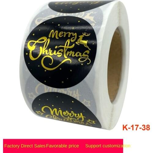 New roll hot gold sticker Christmas Sticker gift sticker
