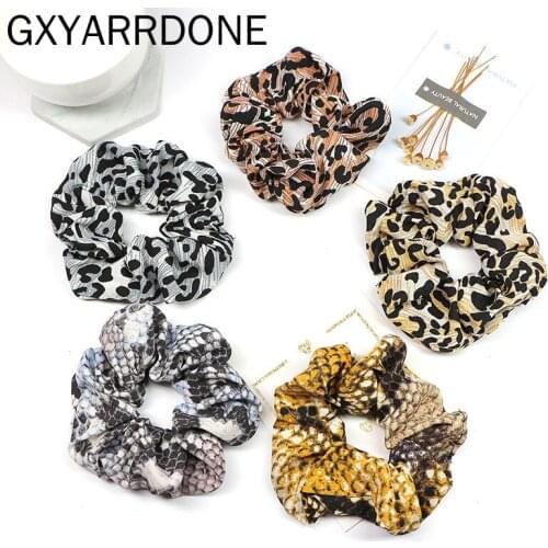 Wholesale 20pcs Leopard Snake Zebra Scrunchies Women Girls Hair Tie Lady Ponytail Hair Female Holder Rope Print Hair Accessories