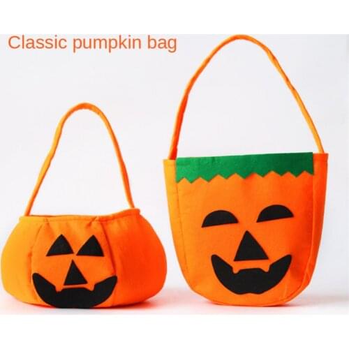Halloween Pumpkin Bag Orange Convenient Tote Bags Performance props