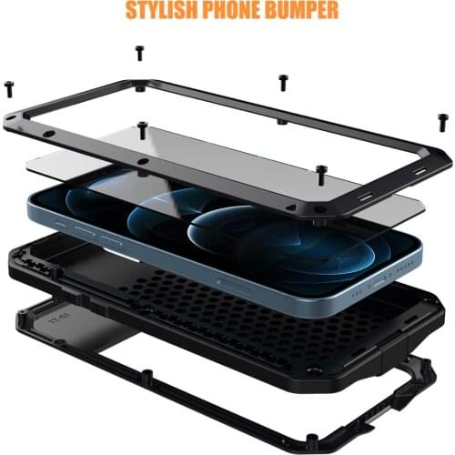 Anti-knock Metal Material Waterproof Fashion Cases For Iphone 12mini 12 12pro 12promax XSMAX XS XR 7P 8G 5S 6G 6SP Mobile Phone