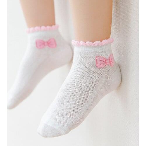 Spring Summer Children Socks Thin Breathable Mesh Baby Socks for 0-12 Years Old Boy Girls Kids Socks 5 Pairs/lot Ruffle Socks