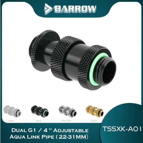 Barrow Connecting Telescopic Extension Fitting 2F (22-31MM) Dual G1/4" Adjustable Aqua TSSXK-A01
