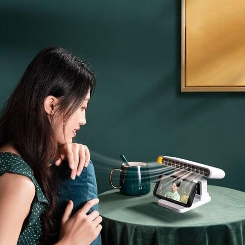 Creative Computer Screen Fan Desktop Electric Leafless Fan Portable Mobile Phone Holder Rechargeable USB Fan