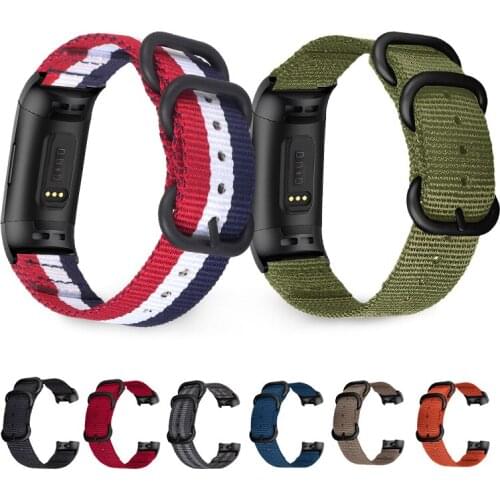 Hight Quality Nylon Strap Men Women Outdoor Sport Adjustable Watchbands For Fitbit Charge 3 SE/Charge 4 SE Replacement Strap