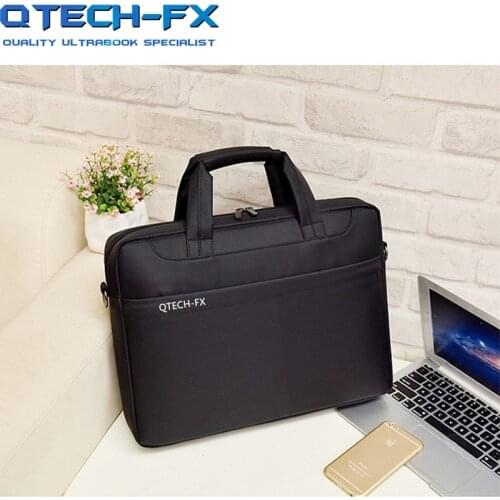 High Quality Laptop Briefcase Men Women Nylon Business Bag for QTECH-FX Lenovo HP Dell Samsung 14 15.6inch Notebook Black Canvas
