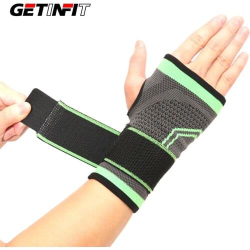 Getinfit 1PCS High Elastic Bandage Fitness Yoga Hand Palm Brace Wrist Support Crossfit Powerlifting Gym Palm Pad Protector