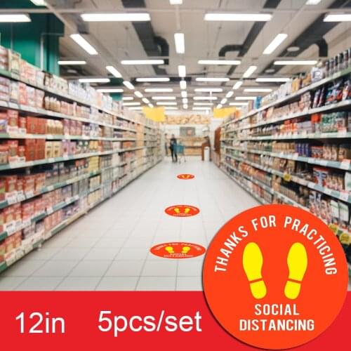 XG018 12inch 5 pcs a set socail distance sticker waterproof fade resisting self adhesive distance sticker