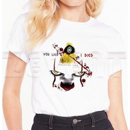 Pennywise Thriller Movie It: Chapter Two T Shirts Womens T-shirt Short Sleeve Female Personality Horror Movie Tops Tees