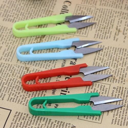 ZOTOONE Sewing Scissors Colorful Plastic Handle Diy Cross-stitch Cutter Portable Cutter Mini U Shape Scissors Diy Sewing Tools E