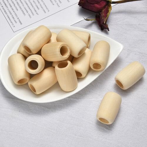 30pcs 30x20mm DIY Natural Ball Oval Spacer Wooden Beads Lead-Free Wooden Balls Loose Ball Beads Big Hole hole-10mm Supply