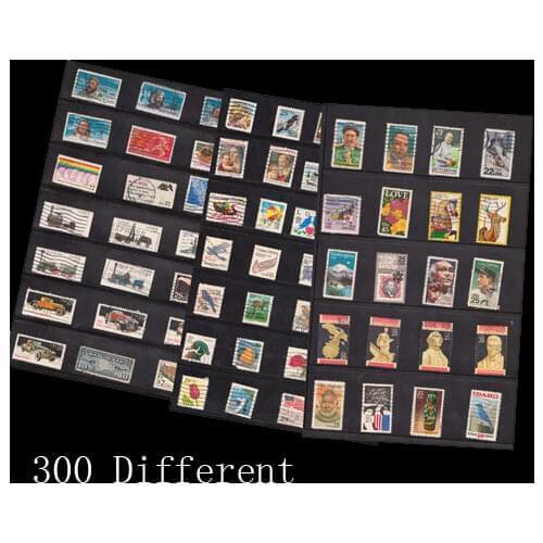 300 PCS/lot , USA Used Vintage Postage Stamps with Post Mark Off Paper For Collecting , No Repeat , All different