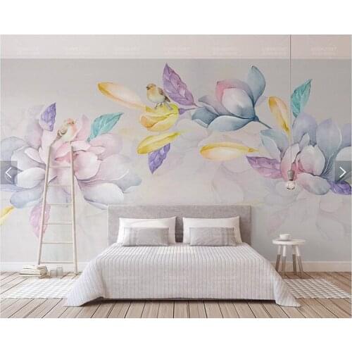 Custom 3D wallpaper flowers, watercolor Magnolia fresco for living room bedroom sofa background home decoration wallpaper