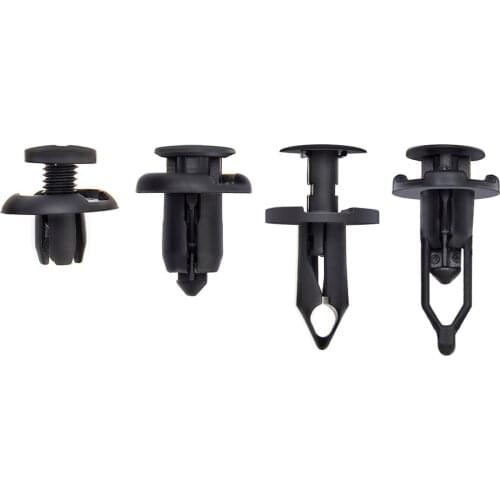 40Pcs Hole Car Bumper Fender Plastic Push Rivets Fastener Clips for Honda Chevy GMC Ford BMW Toyota Mercedes Black Car Styling
