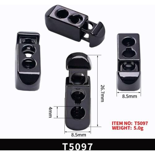 50Pcs Double Hole Cord Locks Plastic Slider Toggle Buttons for Sportwear Tent Luggage Spring Rope Paracord Stopper Ends Fastener