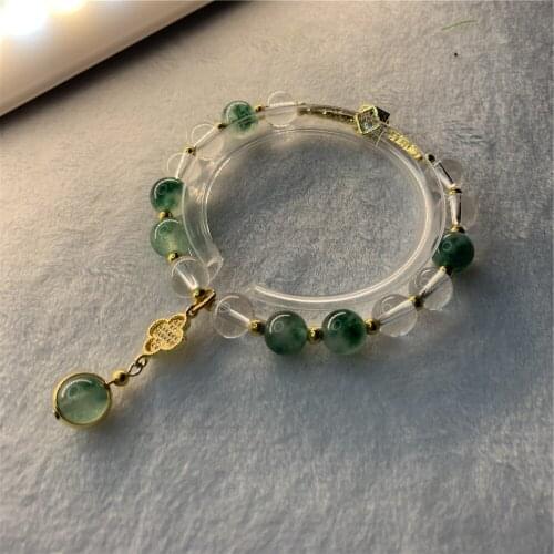 8mm Natural Stone Jades Stretchable Crystal Beads Bracelets Pack Gift Bracelet Bangle Elastic Pulsera Women Jewelry 7.5inch Y891