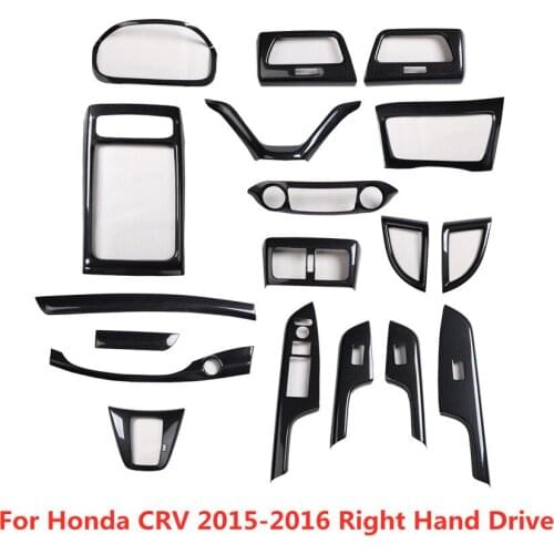 Car Drink Holder Gear Panel Cover Meter Outlet Sticker Window Control Moulding Trim for Honda CRV 2015 2016 Right Hand Drive
