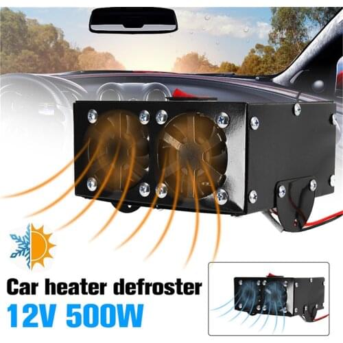 12V 500W Winter Car Automobile Heater Fast Defrost Electric Fan Heating Dryer Truck Vehicle Windshield Defogging Deicing Device