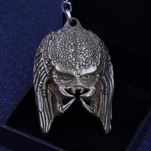 Movie Game Avp-Alien-Predator Keychain Key Rings Pendant Metal Aliens Head-Mask Keyrings Holder Halloween Jewelry Gift