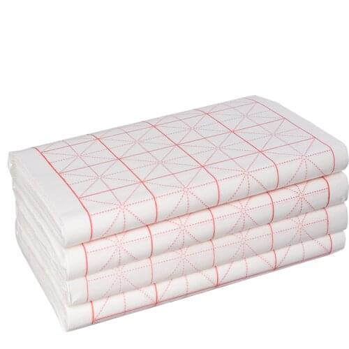 100sheets Beginner Bamboo Pulp Xuan Paper Half Ripe Xuan Paper Chinese Bamboo Calligraphy Paper with Rice Grids Riisipaperi