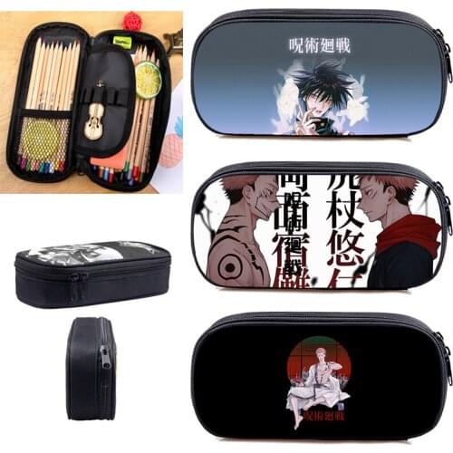 3D Japan Anime Jujutsu Kaisen Pencil Case Makeup Yuji Itadori Make Up Box Cosmetic Case Zipper Storage School Supplies Pen Bag