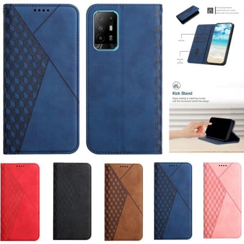 Case for OPPO A94 A93 A54 A72 A12 A7 A9 A11X Find X3 Lite Reno 5 Realme 8 5 6i Luxury Flip Leather Wallet Shockproof Phone Cover