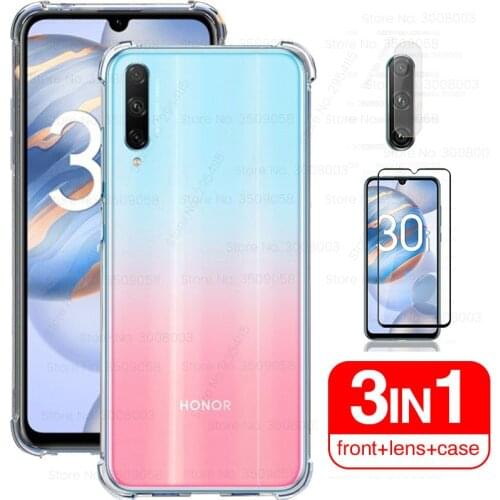 Airbag case honor 30i coque cover protective glass for huawei honor 30i honor30i honer onor xonor 30 i lra-lx1 6.3'' camera glas
