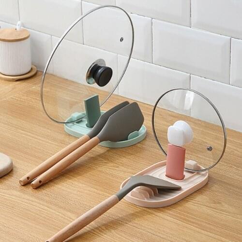 Kitchen Spoon Holder Pot Lid Rack Fork Spatula Rack Shelf Organizer Multifunctional Home Kitchen Spatula Shelves Mat Gadgets