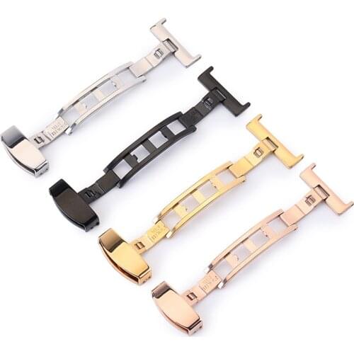 For Tissot Armani 316L Metal Stainless Steel Double Press Butterfly Buckle 14 16 18 20 22 24mm High Grade Universal Watch Buckle