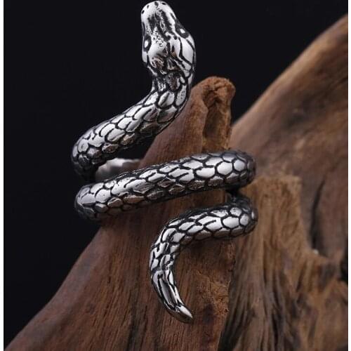 Europe and the United States retro jewelry punk ring cobra shape mens ring jewelry