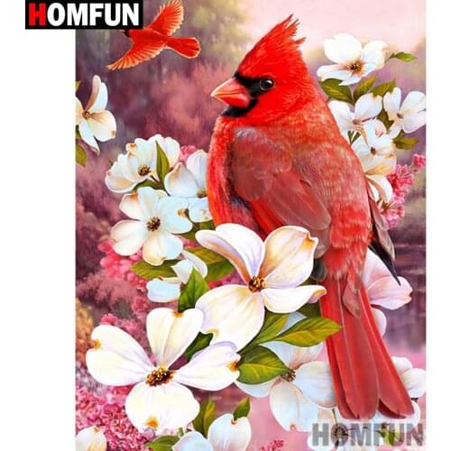 HOMFUN Full Square/Round Drill 5D DIY Diamond Painting "Birds and flowers" 3D Diamond Embroidery Cross Stitch Home Decor A21352