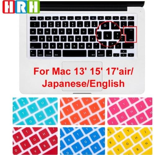 HRH Oil-proof Durable Sim Silicone English Keyboard Cover Skin Protector for Macbook Air Pro Retina 13" 15" 17" Japanese Version