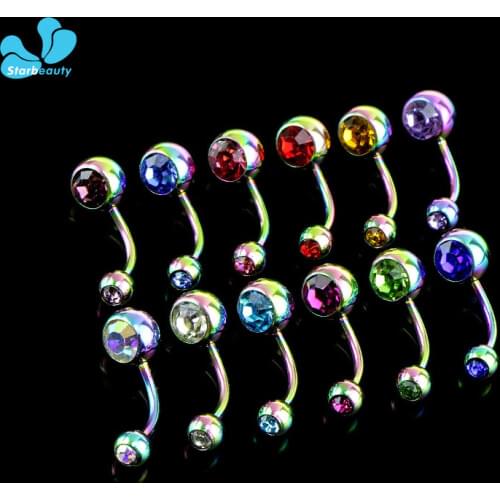 1Pc Titanium Alloy Belly Button Rings Crystal Surgical Steel Body Jewelry Belly Piercing Rings Sexy Fake Navel Piercing Ombligo