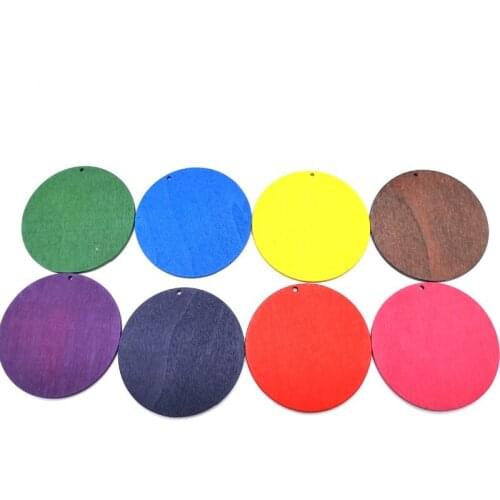 Round Natural Wooden Earrings can mixed 8 colors