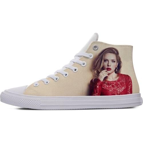 Movie Star Scarlett Johansson Hot Cute Fashion Casual Cloth Shoes Vogue Breathable Lightweight Sneakers 3D Print For Men Women