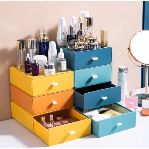 Multi-layer Drawer Storage Box Desktop Office Organizer Large Capacity Makeup Storage Box Stackable Jewelry Container
