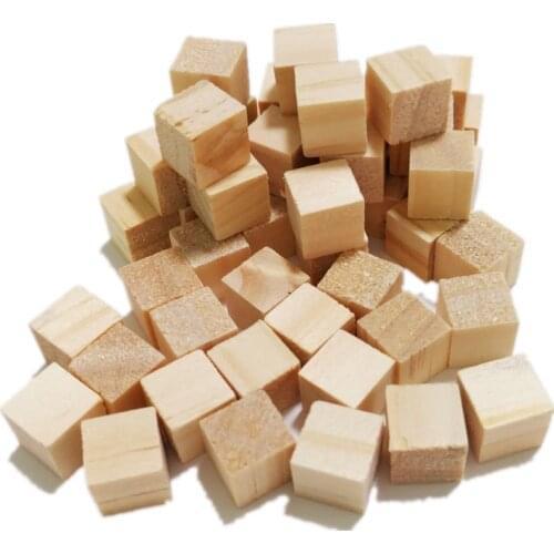 50pcs 10mm Unfinished Wooden Cubes Wooden Square Blocks Ornaments for Crafts Alphabet Blocks Number Cubes or Puzzles Making