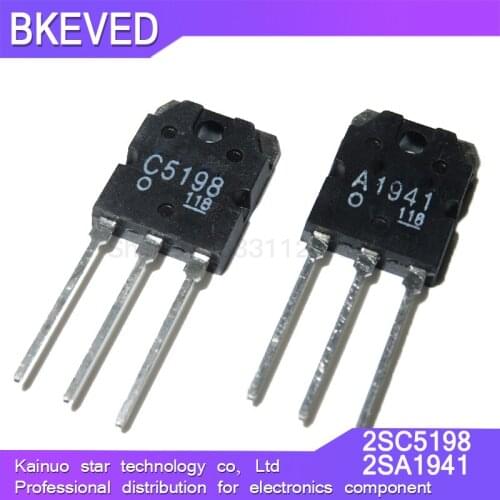 10PCS 5pairs 2SC5198 2SA1941 TO3P (5PCS A1941 + 5PCS C5198) TO-247 Transistor original authentic