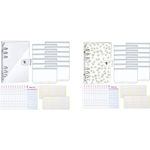 PVC 6-Ring Binder Sleeve Suitable for Personal Budget Planning Manual,Notebook It Is Very Suitable for Home,School