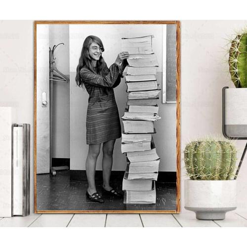 Margaret Hamilton Source Code Poster Apollo 11 Moon Landing Software Engineer Margaret Hamilton Canvas Painting Wall Art