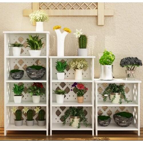 Bedside Table Sofa Side Coffee Table Living Room Storage Cabinet Balcony Flower Stand Multi-Layer Carving Bookshelf