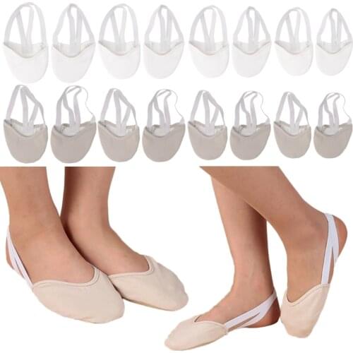 Half Faux Leather Ballet Pointe Dance Shoes Rhythmic Gymnastics Slippers U2JB