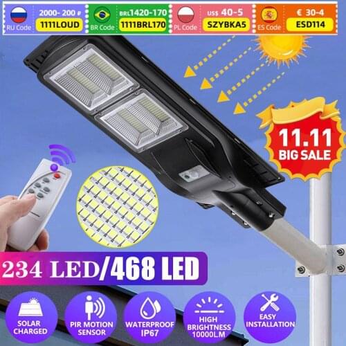 Remote Control COB Solar Light Motion Sensor Smart Remote Control Light Garden Wall Outdoor Solar Street Light Waterproof